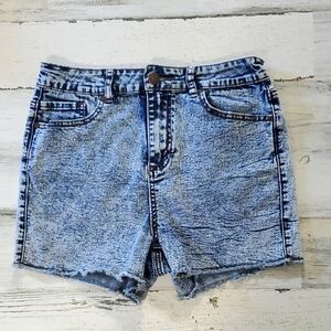 Iris Jeans High Rise Acid Wash Y2K Aestetic Modern Vintage Cut Off Shorts Size M